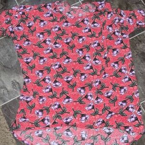 LuLaRoe 3/4 Sleeve Top Pink Floral Top Size 3XL